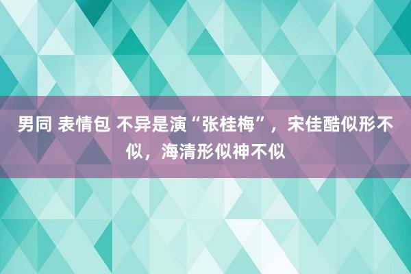 男同 表情包 不异是演“张桂梅”，宋佳酷似形不似，海清形似神不似