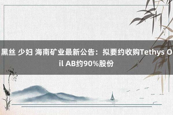 黑丝 少妇 海南矿业最新公告：拟要约收购Tethys Oil AB约90%股份