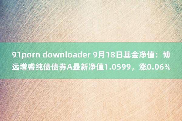 91porn downloader 9月18日基金净值：博远增睿纯债债券A最新净值1.0599，涨0.06%