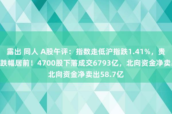 露出 同人 A股午评：指数走低沪指跌1.41%，贵金属CRO跌幅居前！4700股下落成交6793亿，北向资金净卖出58.7亿