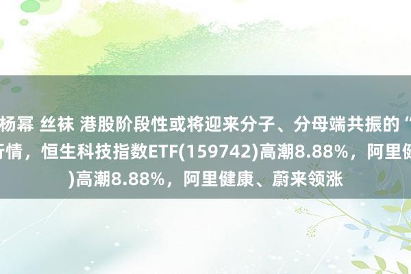 杨幂 丝袜 港股阶段性或将迎来分子、分母端共振的“戴维斯双击”行情，恒生科技指数ETF(159742)高潮8.88%，阿里健康、蔚来领涨