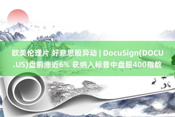 欧美伦理片 好意思股异动 | DocuSign(DOCU.US)盘前涨近6% 获纳入标普中盘股400指数