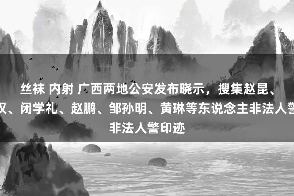 丝袜 内射 广西两地公安发布晓示，搜集赵昆、周军权、闭学礼、赵鹏、邹孙明、黄琳等东说念主非法人警印迹