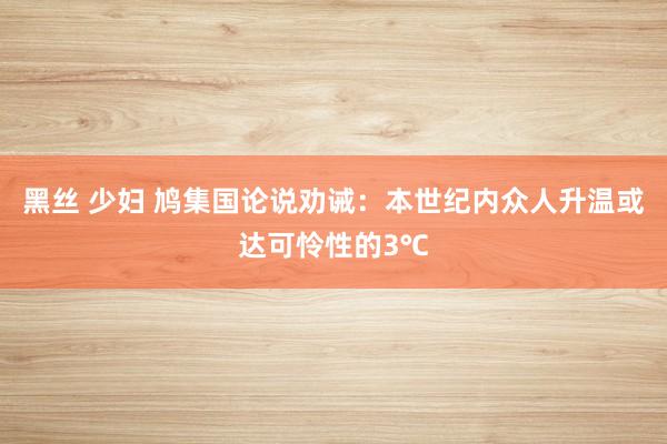 黑丝 少妇 鸠集国论说劝诫：本世纪内众人升温或达可怜性的3℃