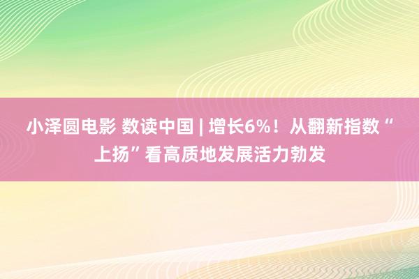 小泽圆电影 数读中国 | 增长6%！从翻新指数“上扬”看高质地发展活力勃发