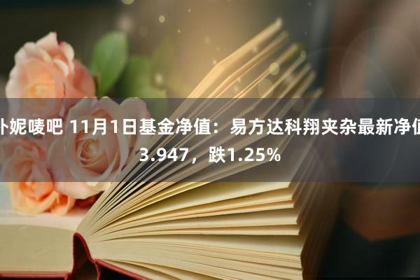 朴妮唛吧 11月1日基金净值：易方达科翔夹杂最新净值3.947，跌1.25%