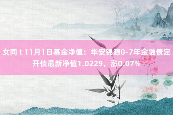 女同 t 11月1日基金净值：华安锦源0-7年金融债定开债最新净值1.0229，涨0.07%