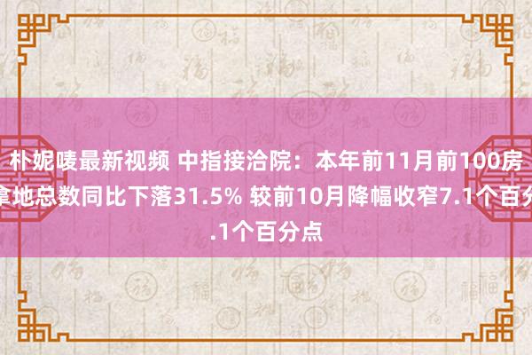 朴妮唛最新视频 中指接洽院：本年前11月前100房企拿地总数同比下落31.5% 较前10月降幅收窄7.1个百分点