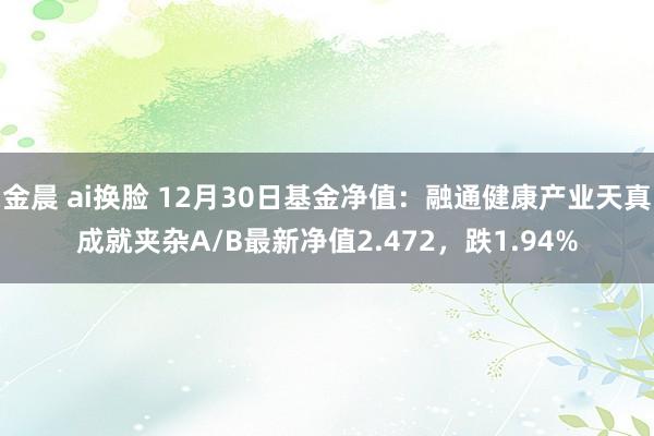 金晨 ai换脸 12月30日基金净值：融通健康产业天真成就夹杂A/B最新净值2.472，跌1.94%