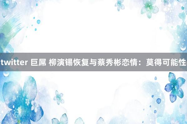 twitter 巨屌 柳演锡恢复与蔡秀彬恋情：莫得可能性