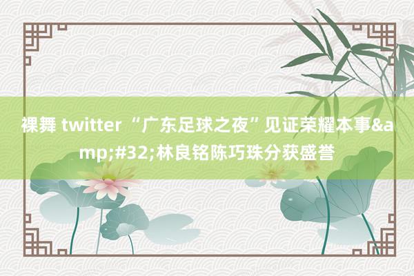 裸舞 twitter “广东足球之夜”见证荣耀本事&#32;林良铭陈巧珠分获盛誉