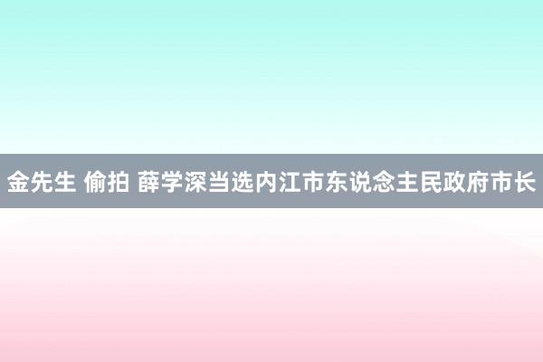 金先生 偷拍 薛学深当选内江市东说念主民政府市长