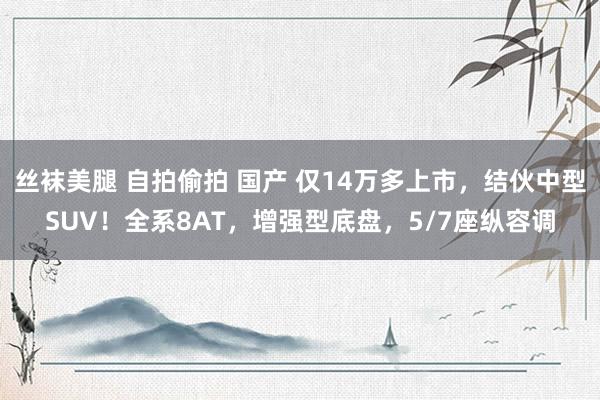 丝袜美腿 自拍偷拍 国产 仅14万多上市，结伙中型SUV！全系8AT，增强型底盘，5/7座纵容调