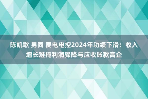 陈凯歌 男同 菱电电控2024年功绩下滑：收入增长难掩利润骤降与应收账款高企